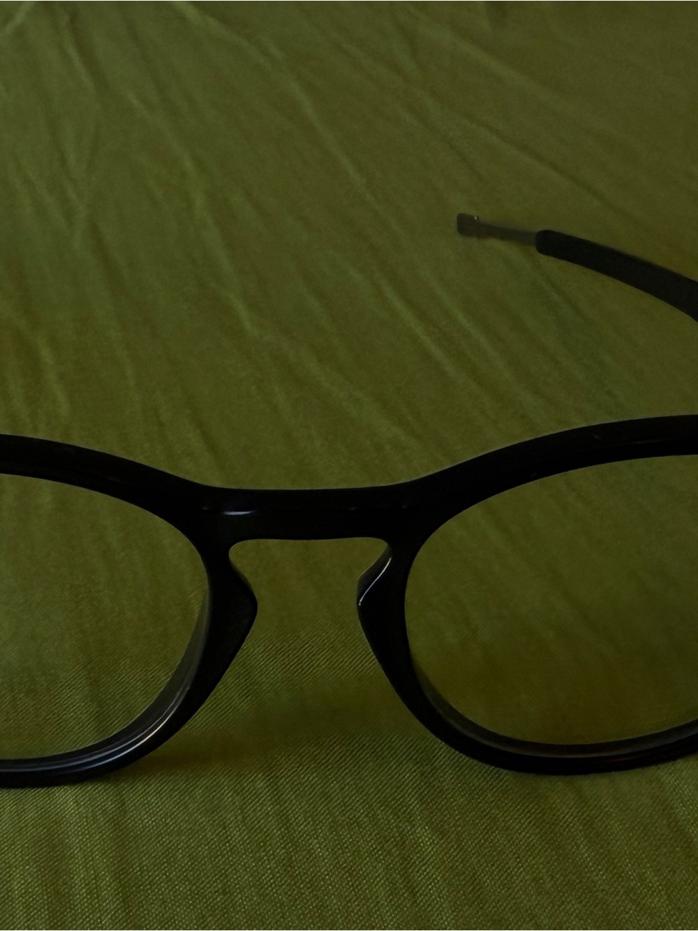 Men's Black Round-Angle Frame Glasses